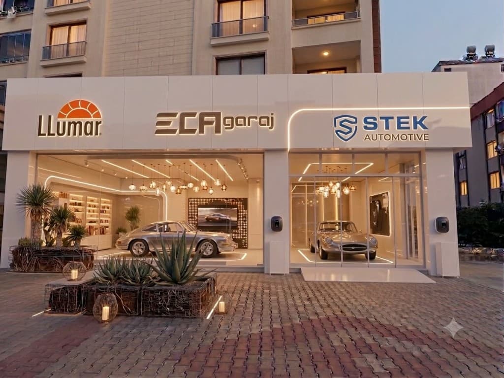 ECA garaj showroom — LLumar ve STEK uygulama merkezi
